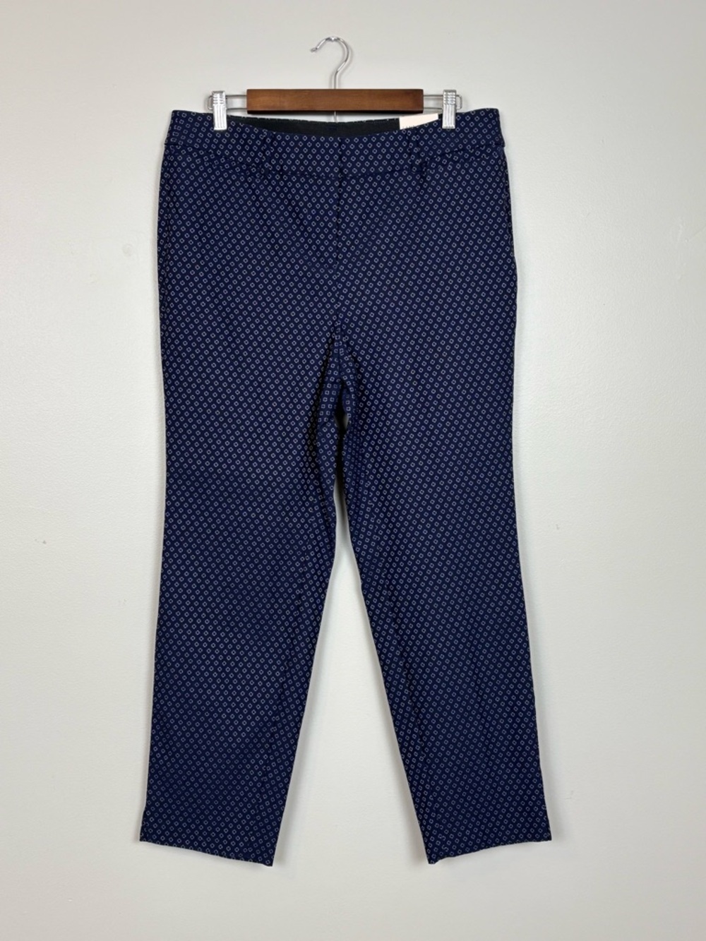 Lane Bryant Pants Womens 14 The 4 Season Ankle Mid Rise in Blue‎ White Geometric
